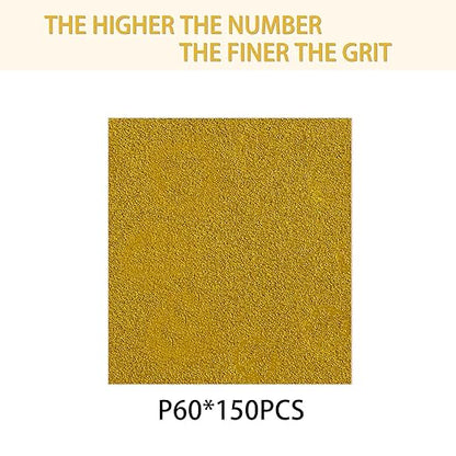 150PCS 60 Grit Gold Sanding Discs, 5-Inch 8-Hole Sandpaper for Random Orbital Sander,for Automotive or Woodworking