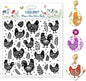CHGCRAFT Artistic Chicken Silhouette Polymer Clay Texture Sheet Plant Leaves Bohemian Silicone Texture Mat for Polymer Clay Making Earrings Jewelry DIY Crafts 5.5 × 5.5 Inch