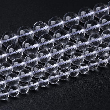 90pcs 4mm AAAAA Natural Clear White Crystal Quartz Beads Round Loose Spacer Beads for Jewelry Making DIY Bracelets Crystal Energy Healing Power Stone 15 Inch(Clear White Crystal Quartz, 4mm)