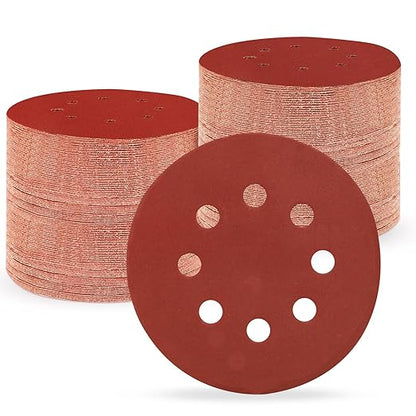 5 Inch 8 Hole Sanding Discs, 150 PCS 800 Grit Hook and Loop Sandpaper, Round Aluminum Oxide Sand Paper Discs for Random Orbital Sander
