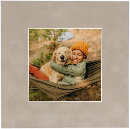 8x10 Mat Bevel Cut for 5x8 Photos - Acid Free Light Grey Suede Precut Matboard - For Pictures, Photos, Framing - 4-ply Thickness