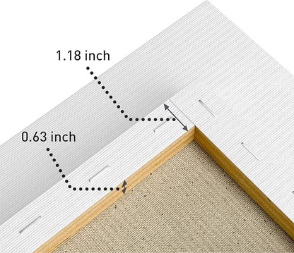 GOTIDEAL Stretched Canvases for Painting, 14x18 Inch Set of 7, Primed White - 100% Cotton Blank Art Canvas Boards for Painting for Acrylic Pouring, Oil Paint Dry & Wet Art Media