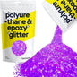 Hemway Polyurethane & Epoxy Resin Glitter 100g / 3.5oz Metallic Crystal Flake Additive for Flooring Jewelry Tumblers Glass Pigment - Extra Chunky (1/24" 0.040" 1mm) - Fluorescent Purple