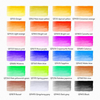 24 Colors Blendable Watercolor Markers 2025 Upgrade Double Tip Paint Pens with 1 Water Brush Pen Water Based Coloring Pens Drawing Markers Set with Flexible Brush Tip for Artists and Beginners