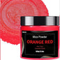 Deep Red Mica Powder Pigment (100g) -Cosmetic Grade Metallic Mica Powder for Epoxy Resin, Lip Gloss, Soap,Candle making, Bath Bombs,Tumblers, Jewelry, Dyes and DIY Crafting Projects(Orange Red, 3.5oz)
