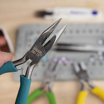 The Beadsmith Color-ID Pliers – Color Coded Set – 5 Inches, 3 Piece Kit: Chain Nose, Round Nose, & Side Cutter – Tools for Jewelry Making