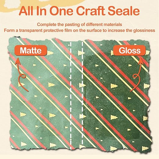 Crafts Sealer Matte Finish, 200ml All Purpose Craft Glue, Varnish, and Finish, All in One Craft Glue for Wood, Paper, Acrylic Paints, Ceramics, Fabrics, Clay (Matte)