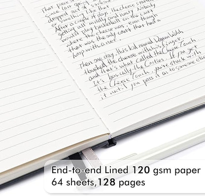 feela 24 Pack Journal Notebook for Work, Business Notebook Bulk Hardcover Lined Writing Journal with Pen Holder for Men Women Note Taking, with 24 Black Pens, 120 GSM, 5.1”x8.3”, A5, Gray