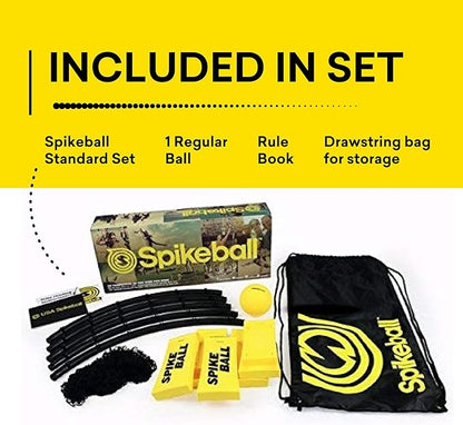 Spikeball The Original Kit 1-Ball Game Set - Outdoor, Yard & Camping Games - Includes Ball, Net, Drawstring Bag & Rulebook Set