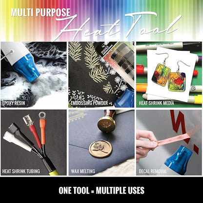 Embossing Kit with Heat Tool Bundle, Embossing Powders, Complete Embossing Starter Kit, Clear Embossing Pen, Embossing Ink Pad, 8X 10ml Embossing Powders for Crafts