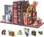Cutefun 2Pcs Book Nook Kit, DIY 3D Wooden Puzzles for Adults and Teens, Bookends Decorative for Shelves Book Nook Kits for Adults, Bookshelf Decor Gifts for Friend (University of Miracle)