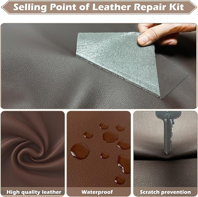 Leather Repair Tape, 16x79 inch Leather Patches for Furniture, Self Adhesive Leather Repair Patch for Sofas, Couches, Leather Covers, Seats, Chairs, Vinyl Repair Tape Black