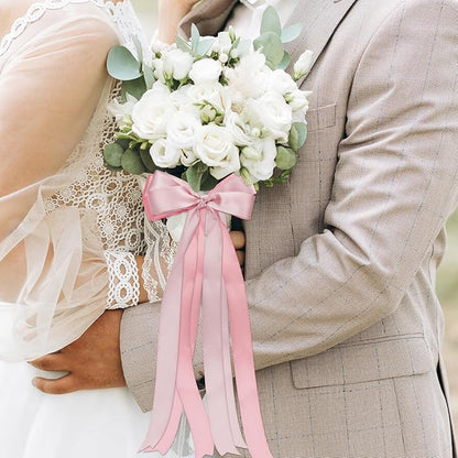 1-1/2 Inch Pink Satin Ribbons for Crafts, 6 Rolls Single-Faced Pink Assorted Ribbons for Gift Wrapping Flower Bouquet Wedding Invitations Bridal Shower Hair Bows Garland Party Decor