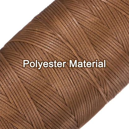 uxcell Leather Sewing Waxed Thread, 284 Yards / 260m 0.8mm 150D Flat Polyester All-Purpose Threads for Leather Crafts, Bookbinding, Light Brown