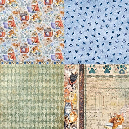 24 Sheets Kitten Decorative Scrapbooking Paper Pad 6x6 Craft Paper Single-Side Card Making Supplies for Junk Journal, Origami, Holiday Journaling