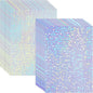36 Sheets Holographic Sticker Paper Clear A4 Vinyl Sticker Paper Self Adhesive Waterproof Transparent Film Gem Rainbow Star Patterns, 11.7 x 8.3 Inch (Gem, Dot)
