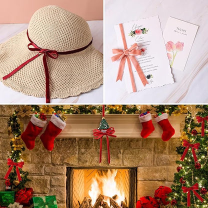 Burgundy Velvet Ribbon,2" W x 20Yd Single Face,Great for Gift Wrapping,Hair Bows,Handmade Craft and Christmas,Wedding Decoration (2" Burgundy)