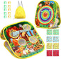 Bean Bag Toss Game for Kids/Double-Sided Foldable Cornhole Board/Backyard Beach Yard Outdoor Toys for Kids Ages 4-8/5-Second Setup/Party Supplies for Kids
