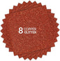 Copper Orange Glitter HTV Heat Transfer Vinyl Bundle 8 sheets-12 x12 Iron on Vinyl for T Shirts Hats Clothing Compatible with Cricut Cameo Heat Press Machine