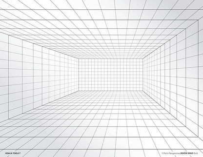 Koala Tools | Perspective Grid Transparency Sheets (Variety Pack of 4) - 8.5" x 11" | Overhead Projector and Light Box Transparencies - Tracing Film for Sketching & Drawing