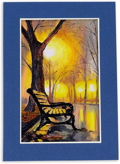 8x10 Mat for 6x8 Photo - Precut Bottle Blue Picture Matboard for Frames Measuring 8 x 10 Inches - Bevel Cut to Display Art Measuring 6 x 8 Inches - Acid Free ONE MAT with Backing Board & Clear Bag