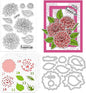 ORIGACH Dahlia Layering Stencil Stamp and Die Set for Card Making, Flower Stencil Template Silicone Clear Stamps and Metal Die Sets for DIY Scrapbooking Photo Album Crafting