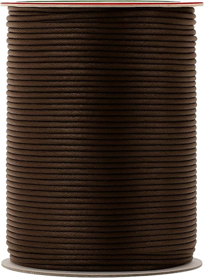 Mandala Crafts 2mm 109 Yards Bistre Brown Cotton Waxed Cord for Jewelry Making Bracelet Cord Waxed String - Beading String Thread Jewelry Cords for Necklaces String