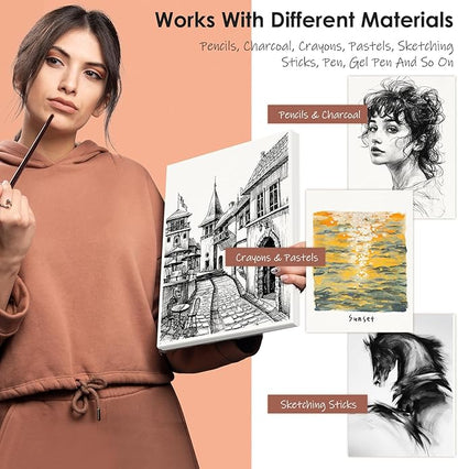 9" x 12" Sketch Paper, Art Paper Bulk, 65 Sheets (68lb/100gsm) Drawing Paper, Acid Free Artist Painting Writing Sketching, School Easel Art Supplies for Kids Teens Students Adults Beginners