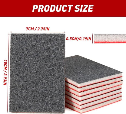 36 Pcs Sanding Sponge 80/120/180/240/320/400 Grit Sandpaper Assortment, Washable & Reusable Sanding Blocks for Wood, Metal, Drywall, Glazing, Wet Dry Sandpaper for Smooth Finishing