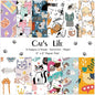24 Sheets 12 Designs Scrapbook Paper Pad,6"×6” Single-Sided Decopodge Craft Cardstock Paper,Christmas Scrapbooking DIY Decorative Background Cardmaking Supplies.Cat's Life