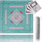 Mahjong Mat, Mahjong Mat for Table, Comes with 1 Velvet Mahjong Mat Storage Bag, with 2025 Mahjong Cards (4pcs), Fit for Mahjong/Poker/Board Games/Card Games/Dominoes (Green)