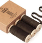 Vitalizart Brown Velvet Ribbon Set 3/8" x 15 Yd Wooden Spool Fabric Trim 3 Rolls * 5 Yd for Christmas Wreath Decoration Handmade Craft Ornaments Gift Wrapping & Bow Making