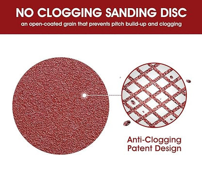 S SATC 150PCS 5 Inch 8 Holes Dustless Hook and Loop Sanding Discs, 240 Grit Sandpaper for Random Orbital Sander