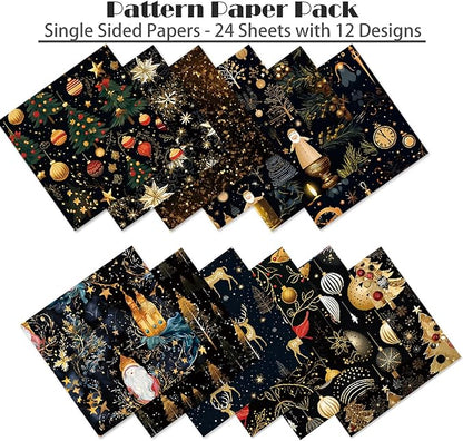 YASMEN 6"x6" Scrapbook Paper Pad - 24 Sheets of Patterned Cardstock for Card Making, Scrapbooking, Junk Journal, DIY Gift Cards - Single-Sided Decopodge Decorative Craft Paper