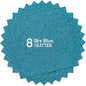Sky Blue Glitter HTV Heat Transfer Vinyl Bundle 8 sheets-12 x12 Iron on Vinyl for T Shirts Hats Clothing Compatible with Cricut Cameo Heat Press Machine