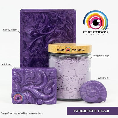 Eye Candy Pigments Premium Purple Mica Powder - Kawachi Fuji (50gr) - for Epoxy, Resin, Soap, Paint, Woodworking, Acrylic Pouring, Bath Bombs, Fishing Lures - DIY Arts and Crafts Additive