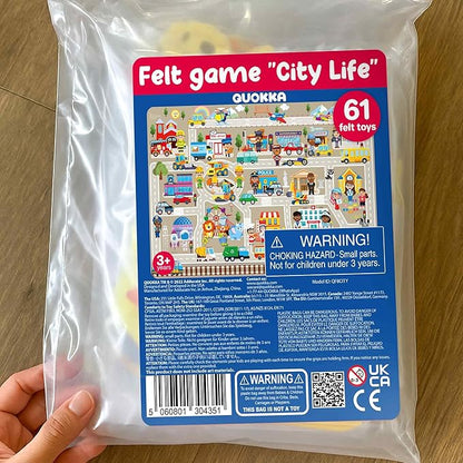 QUOKKA City Felt Board for Kids 3-5 Years Old - Social Emotional Preschool Learning Activities for Ages 3-5 - Educational Flannel Toy Speech Therapy Gift