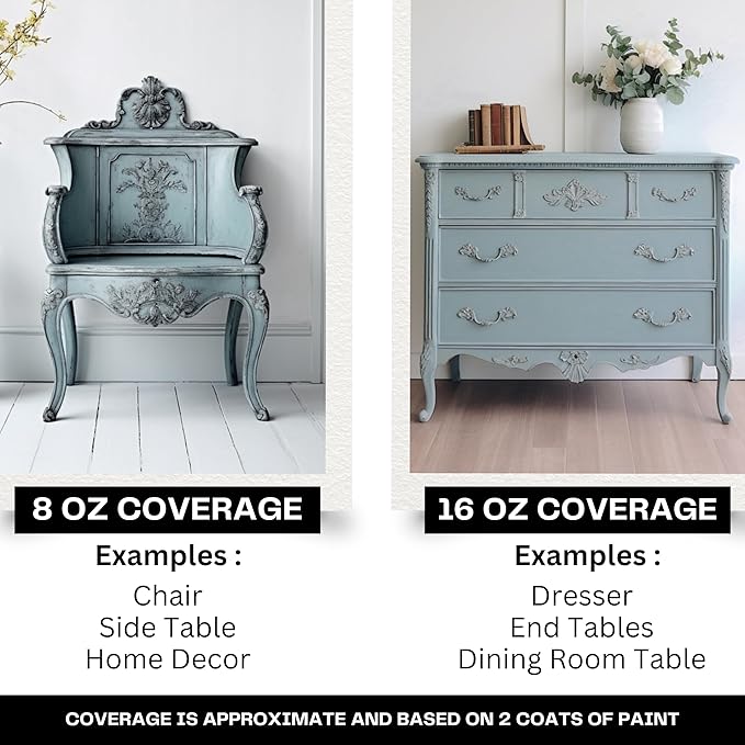 Daydream Apothecary Premium Chalk Style Paint for Furniture, Home Décor, Wood, DIY Interior Projects, Quick Dry, No Prep or Prime Needed, Matte Light Slate Grey - 16oz