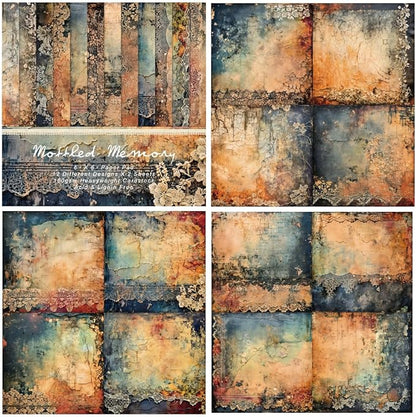 24 Sheets Decorative Scrapbooking Paper Pad 6x6 Craft Paper Single-Side Card Making Supplies for Junk Journal, Origami, Holiday Journaling