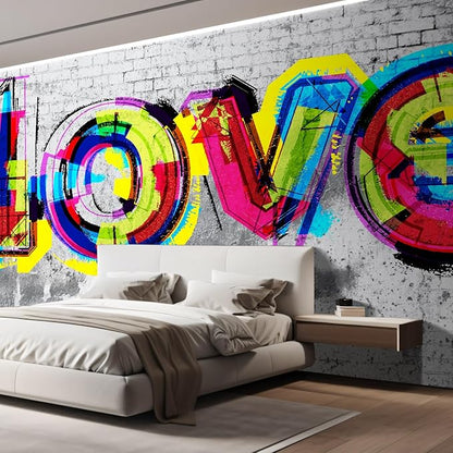 wall26 - Colorful Graffiti - Large Wall Mural, Removable Peel and Stick Wallpaper, Home Decor - 66x96 inches