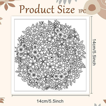 CHGCRAFT Flower Pile Polymer Clay Texture Sheets Flowers Silicone Texture Stamp Clay Texture Mat Modeling Pattern Pad Texture Sheets for Jewelry and Clay Earrings Tools, 5.5x5.5 inch