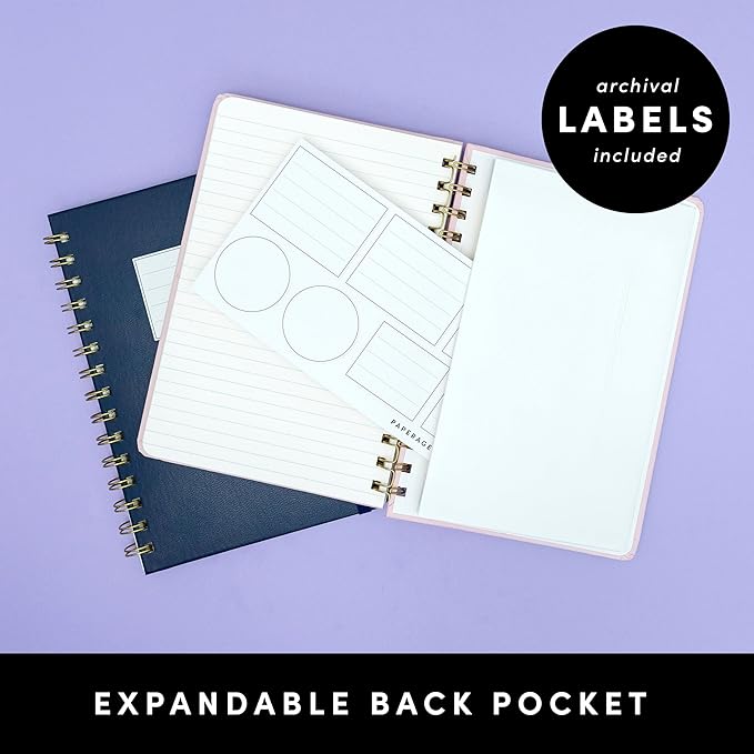 PAPERAGE Lined Spiral Journal Notebook, (Flower Daze), 160 Pages, Hardcover Journal for Women & Men, Medium 5.5 in x 8 in - 100 GSM, Thick Paper, Spiral Notebook for Work, School & Journaling