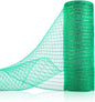 Anivia Deco Mesh Ribbon, 10inch x 30 Feet Each Roll Metallic Foil Mesh Ribbon for Wreaths Swags, Holloween, and Christmas Tree Decoration (Green/Green Foil)