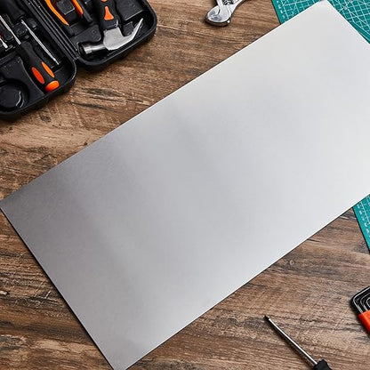 1 Pcs 430 Stainless Steel Sheet Metal 10 x 8 Inches 24GA Metal Plates Panel #4 Brushed Finish Magnetic Mount Board Wall Food Truck Restaurant Crafting Kitchen Floor Trailer Garage Gym
