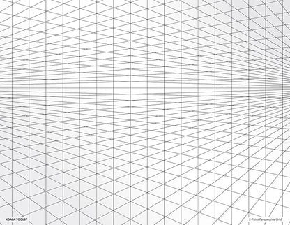 Koala Tools | Perspective Grid Transparency Sheets (Variety Pack of 4) - 8.5" x 11" | Overhead Projector and Light Box Transparencies - Tracing Film for Sketching & Drawing