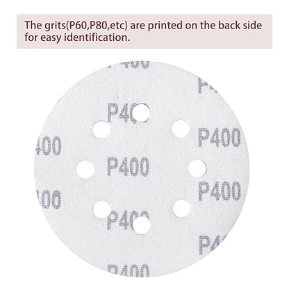 150pcs 400 Grit Sanding Discs, 5-Inch 8-Hole Sandpaper, for Woodworking or Automotive