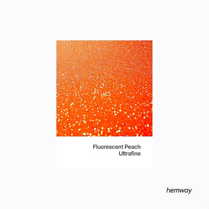 Hemway Polyurethane & Epoxy Resin Glitter 100g / 3.5oz Metallic Crystal Flake Additive for Flooring Jewelry Tumblers Glass Pigment - Ultrafine (1/128" 0.008" 0.2mm) - Fluorescent Peach