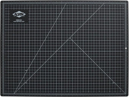 ALVIN GBM Self-Healing Cutting Mat 18 x 24 inch | Double-Sided Green/Black | 5-Layer Gridded Surface for Arts, Crafts and Sewing - Model GBM1824