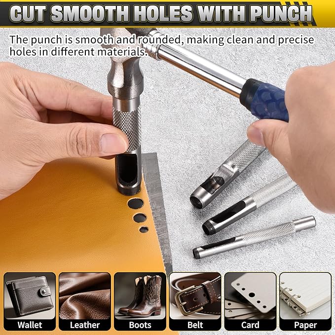 WorkBless 36PCS Metal Stamping Kit, 5/16" (8mm) Steel Number and Letter Punch Set, Include A-Z Alphabet, Number 0-8, & Symbol, Stamping Tool for Imprinting Plastic, Wood, Leather, Jewelry