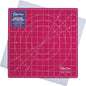 The Quilted Bear Rotating Cutting Mat 12" x 12" - Locking & Rotating Self Healing Cutting Board for Sewing, Fabric & Quilting - 360 Degree Sewing Supplies Mat for Craft Table (Pink)